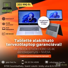   HP Zbook Studio X360 G5 4K érintőképernyős laptop tablet + Nvidia